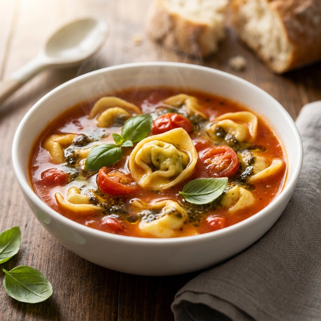Creamy Chicken Pesto Tortellini Soup: The Ultimate Comfort Bowl | Easy Pesto Soup