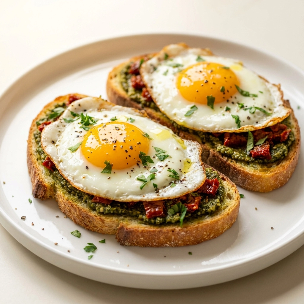 Sun-Dried Tomato Pesto Egg Toast: The Ultimate Savory Breakfast | Easy Egg Toast Ideas
