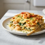 Creamy Seafood Lasagna Bake with Shrimp, Crab, and Scallops | Easy Seafood Dinner Ideas