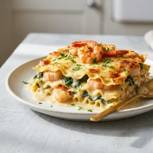 Creamy Seafood Lasagna Bake with Shrimp, Crab, and Scallops | Easy Seafood Dinner Ideas