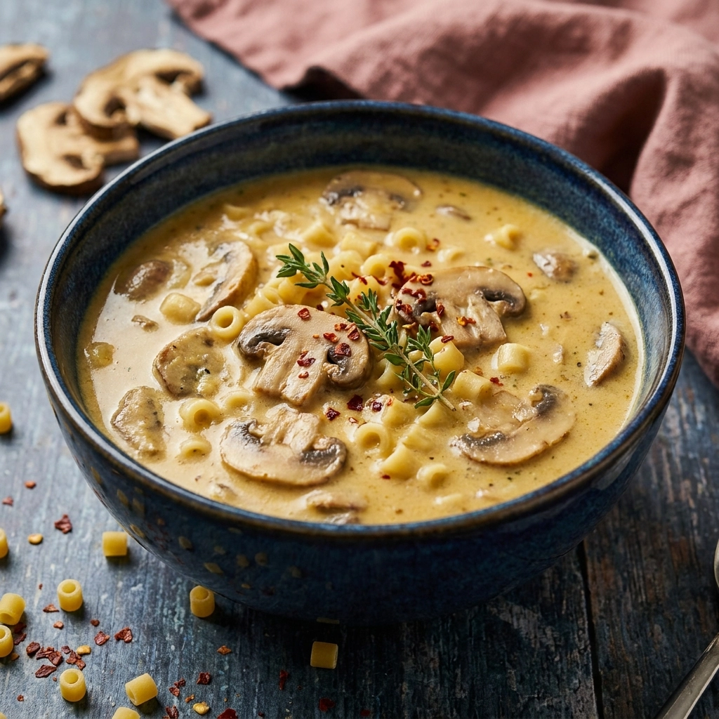 Creamy Mushroom Pasta Soup: The Ultimate Cozy Comfort Bowl | Easy Dinner Idea