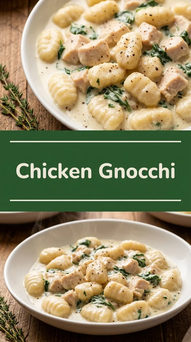 Creamy Garlic Chicken Gnocchi | Easy One Pan Dinner Recipe for Weeknights recipe