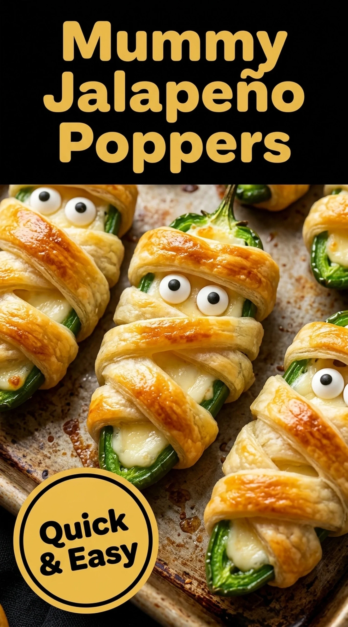 Spooky Mummy Jalapeño Poppers Recipe for Halloween Fun | Easy Halloween Appetizers recipe