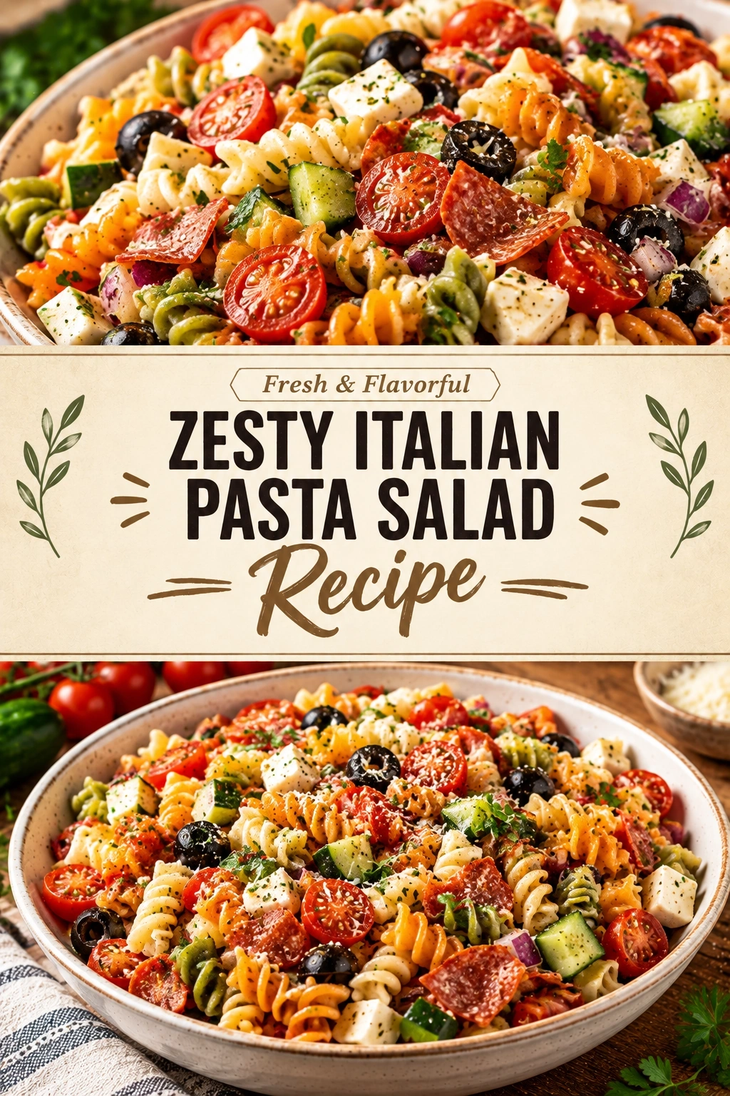 Zesty Italian Pasta Salad Recipe | Easy Summer Potluck Side Dish recipe