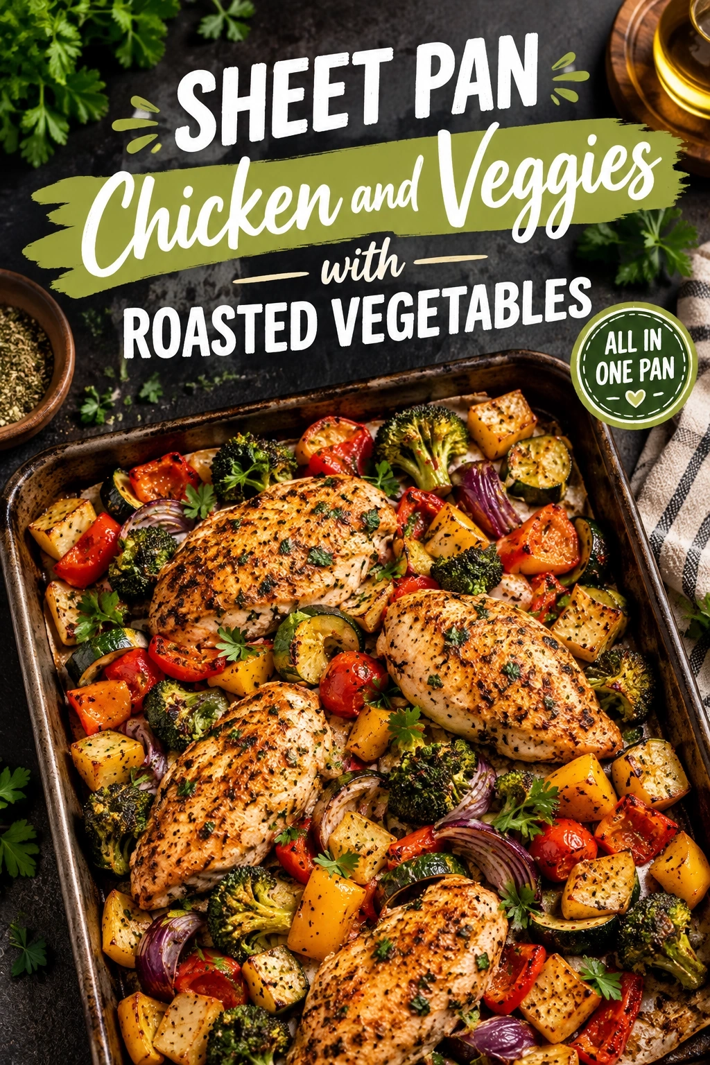 Easy Sheet Pan Chicken and Veggies with Roasted Vegetables | Healthy Weeknight Dinner recipe