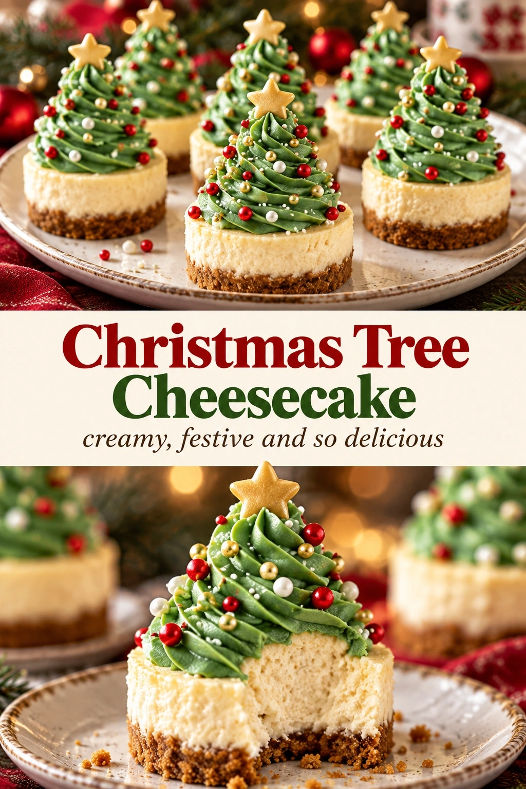 Christmas Tree Cheesecake | Easy Holiday Dessert Recipe for Christmas Parties recipe