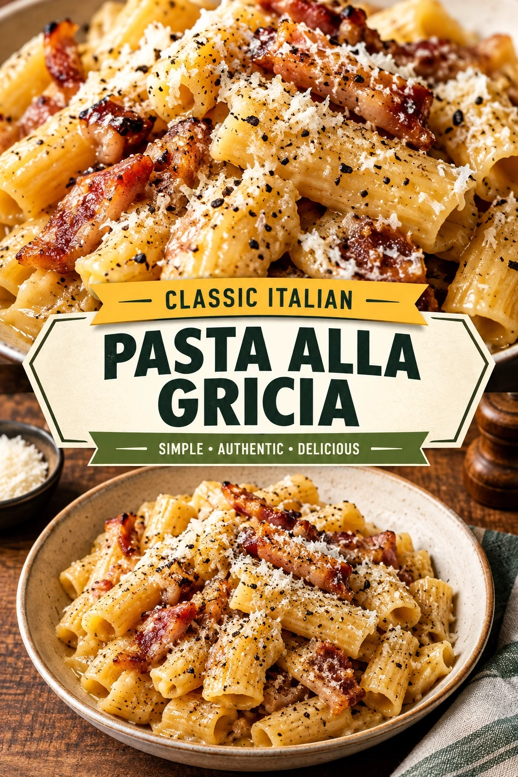 Authentic Pasta alla Gricia: The Roman Pork and Pecorino Classic | Easy Italian Dinner recipe
