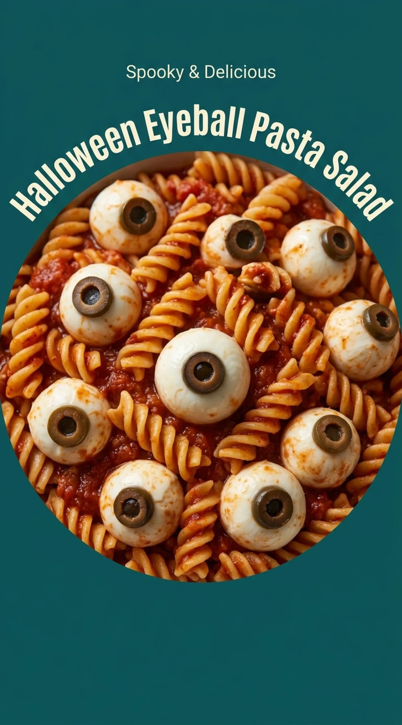 Tempting Halloween Eyeball Pasta Salad: Spooky Fun Treats | Creepy Halloween Appetizer recipe