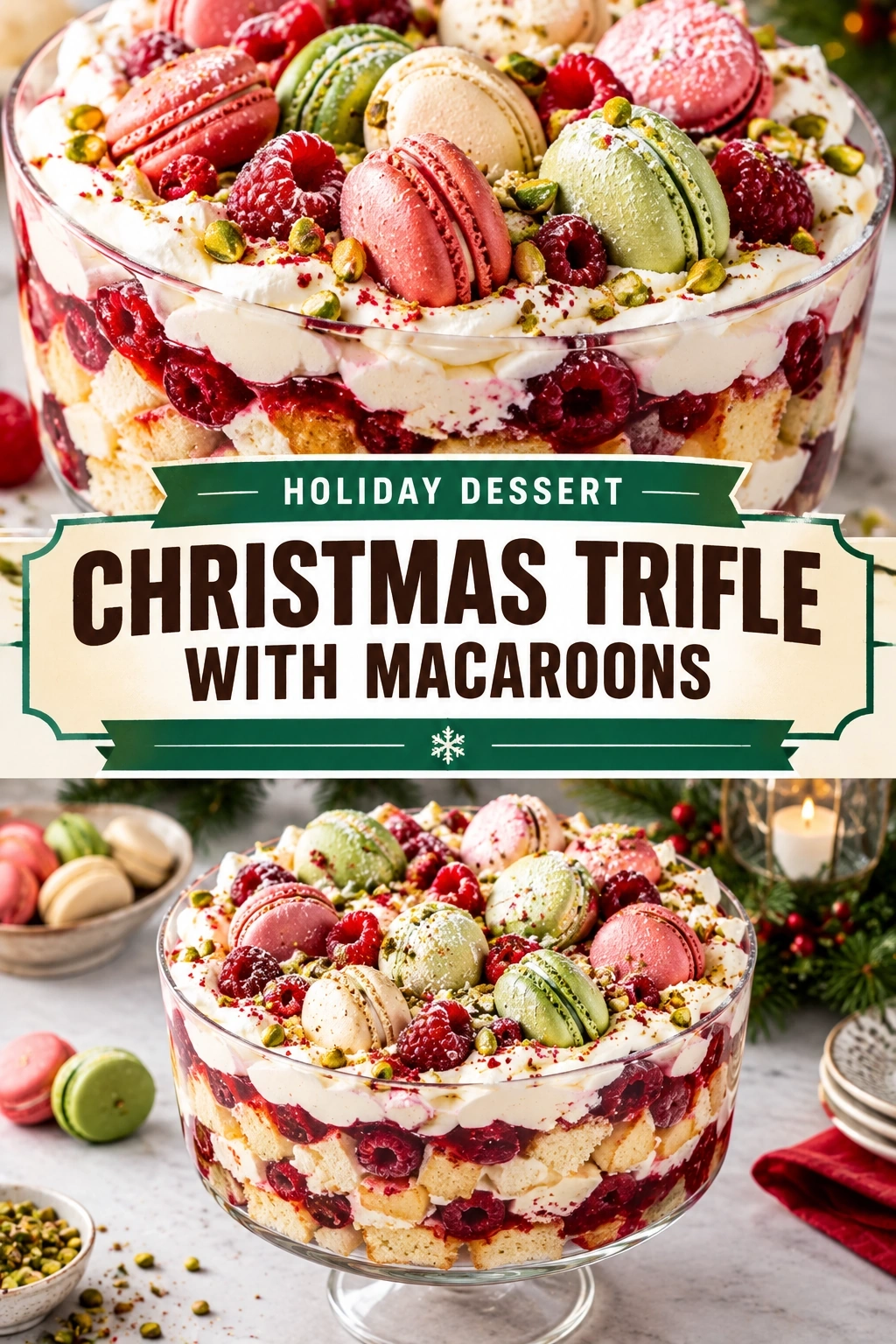Christmas Trifle with Macaroons: A Festive Layered Dessert | Holiday Dessert Ideas recipe