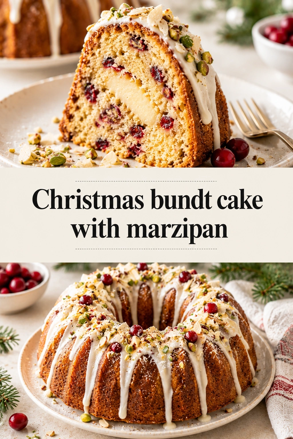 Christmas Bundt Cake with Marzipan | Festive Holiday Dessert Cake Recipe recipe