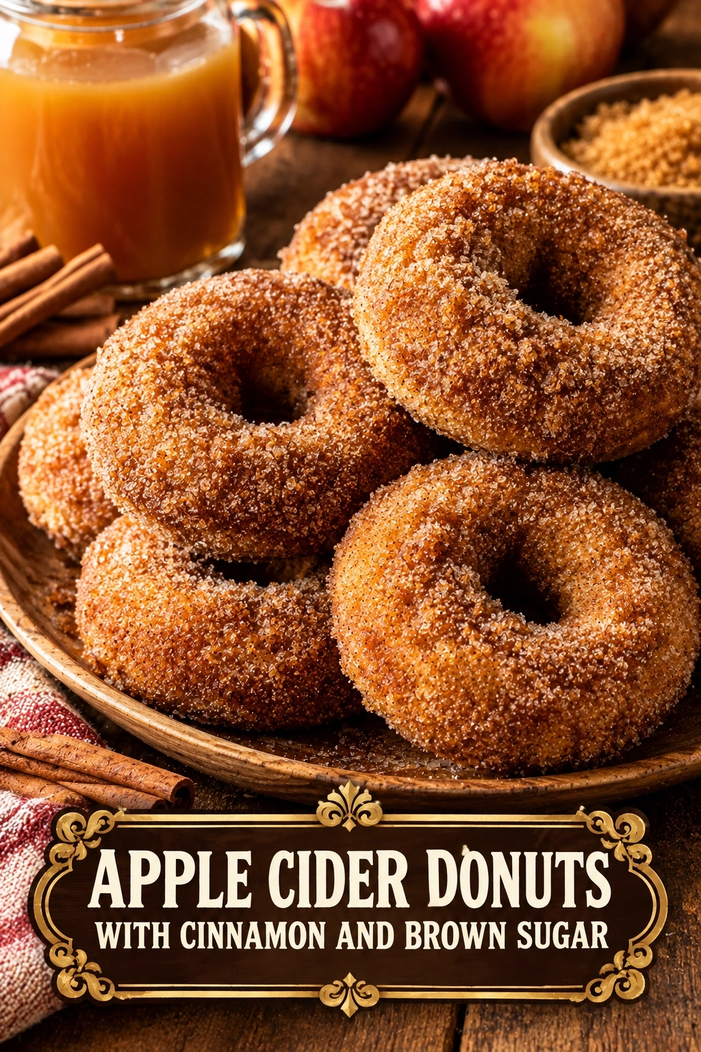 Apple Cider Donuts with Cinnamon and Brown Sugar | Easy Fall Dessert Recipe recipe