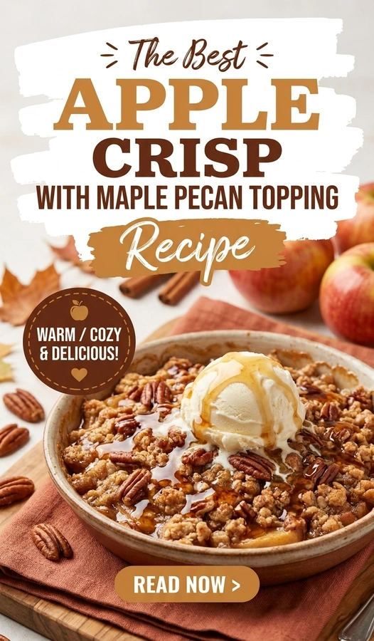 Apple Crisp with Maple Pecan Topping | Easy Fall Dessert Recipes recipe