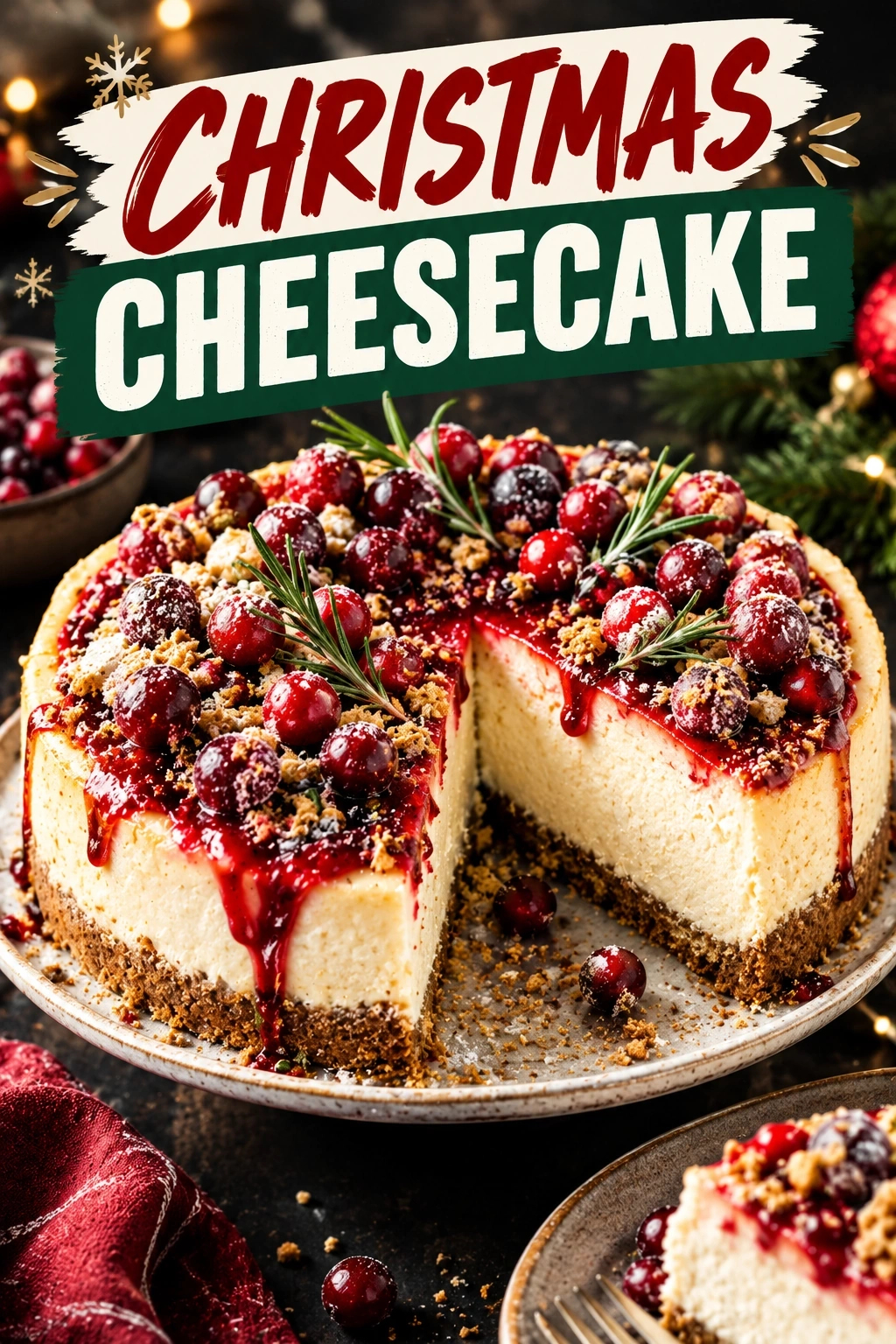 Creamy Christmas Cheesecake with Holiday Spices | Festive Holiday Dessert Recipe recipe