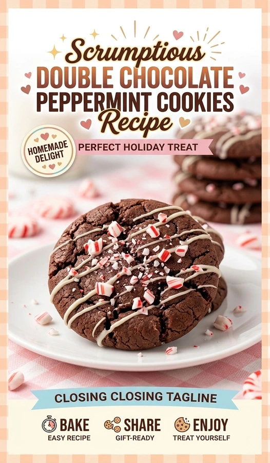 Scrumptious Double Chocolate Peppermint Cookies Recipe | Easy Holiday Cookie Ideas recipe