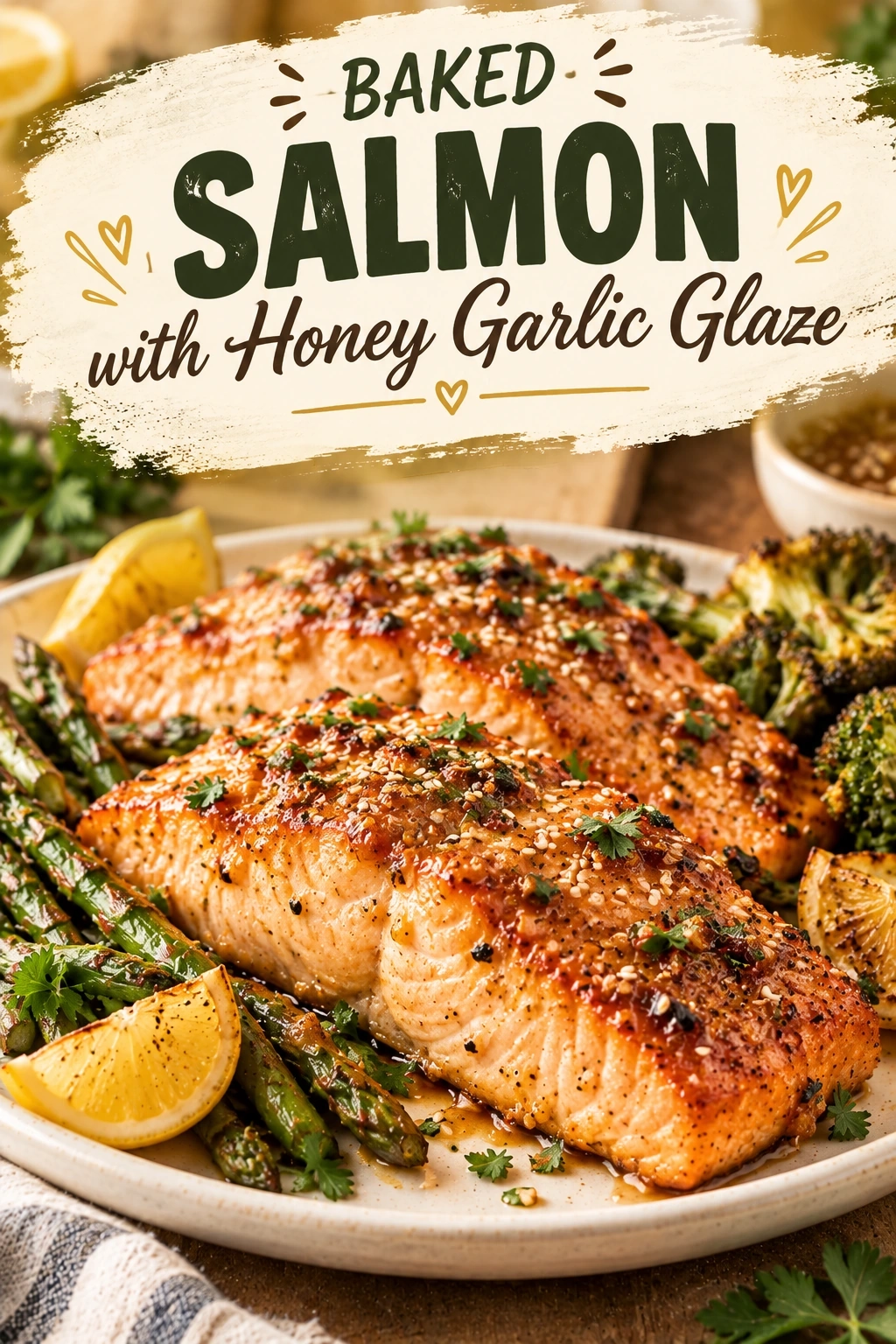 Baked Salmon with Honey Garlic Glaze | Easy Healthy Dinner Idea recipe