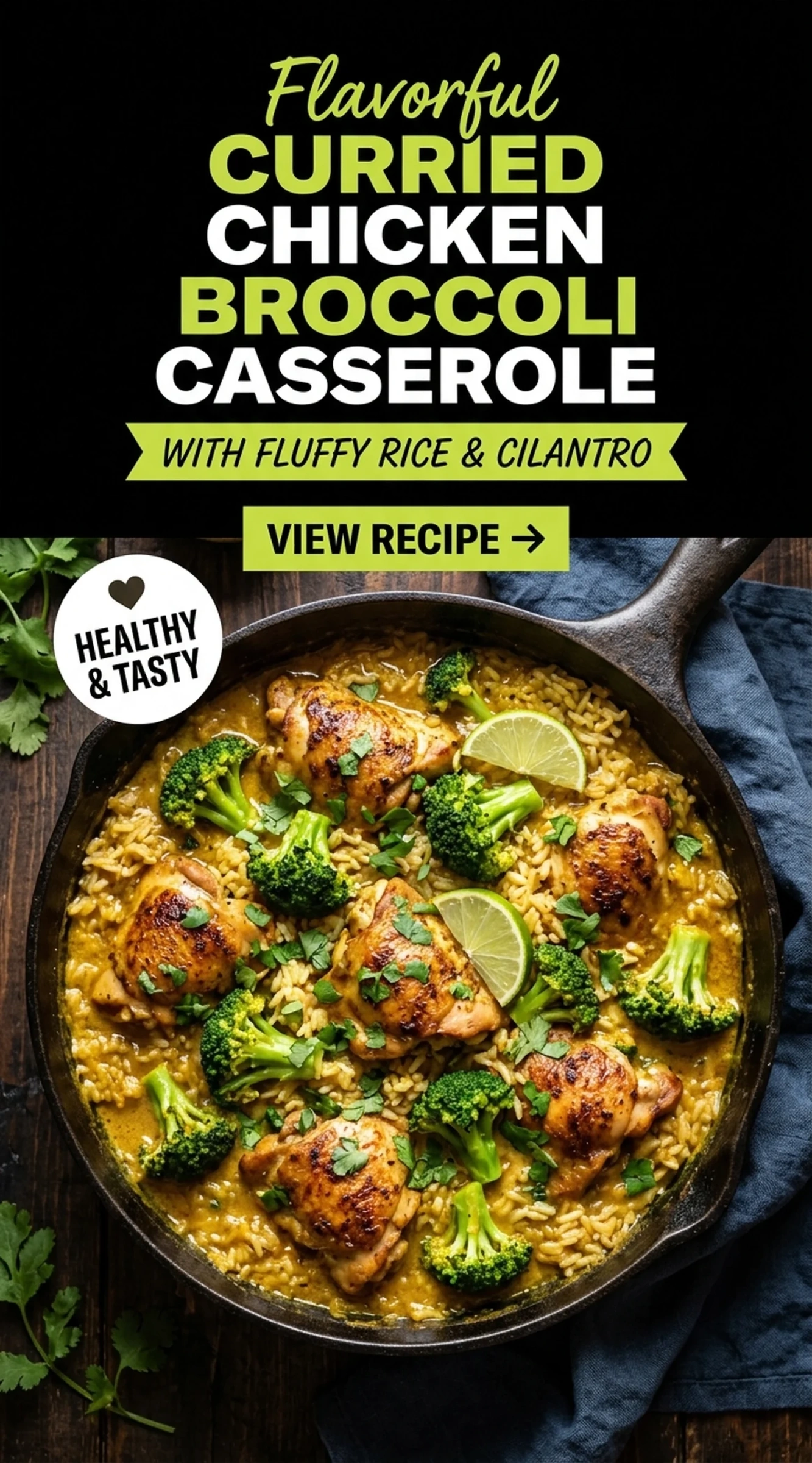 One Pot Curried Chicken Broccoli Rice Casserole | Easy Weeknight Dinner Idea recipe