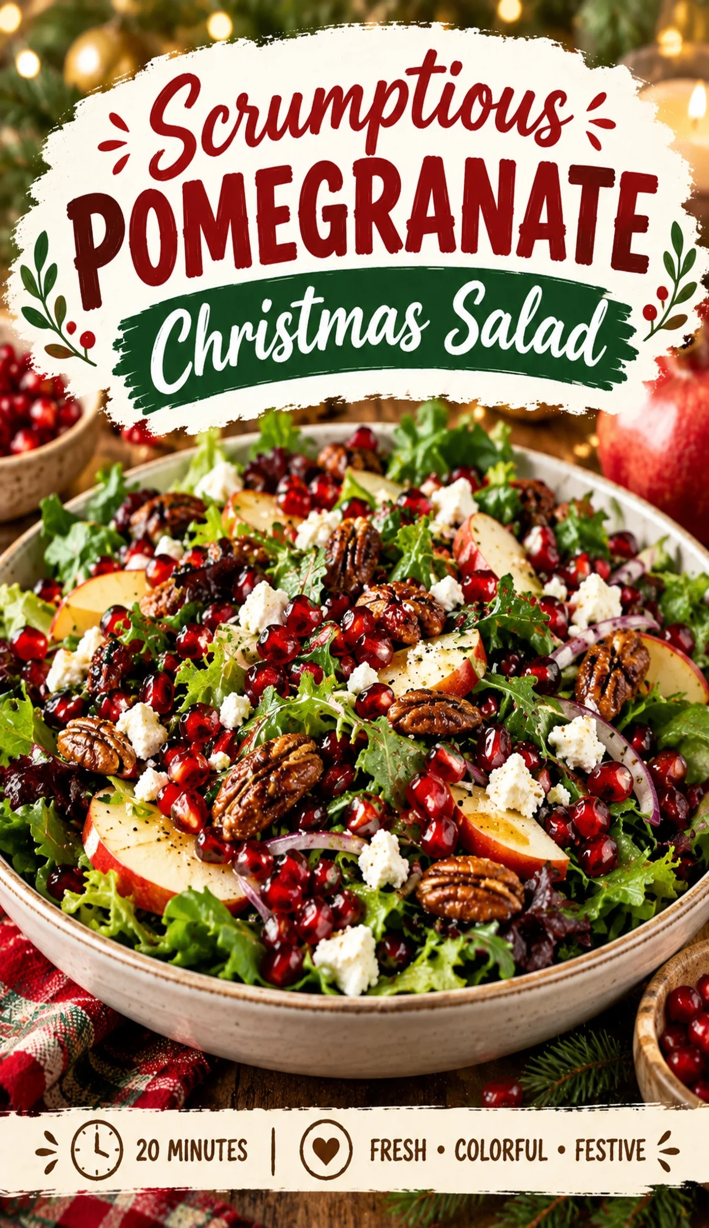 Scrumptious Pomegranate Christmas Salad Recipe | Festive Holiday Side Dish recipe