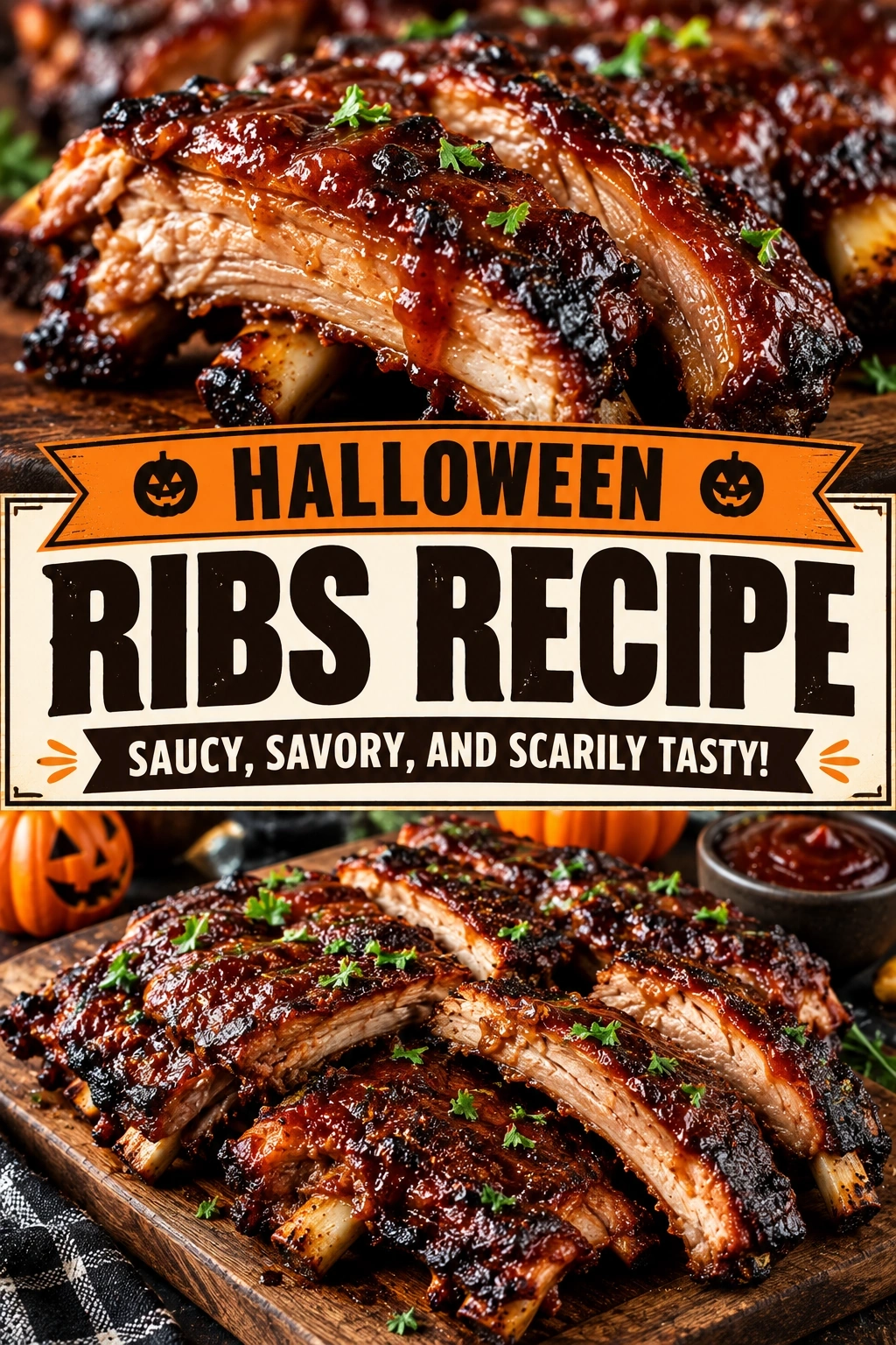Halloween Ribs Recipe: Saucy, Savory, and Scarily Tasty! | Easy Spooky Party Appetizer recipe