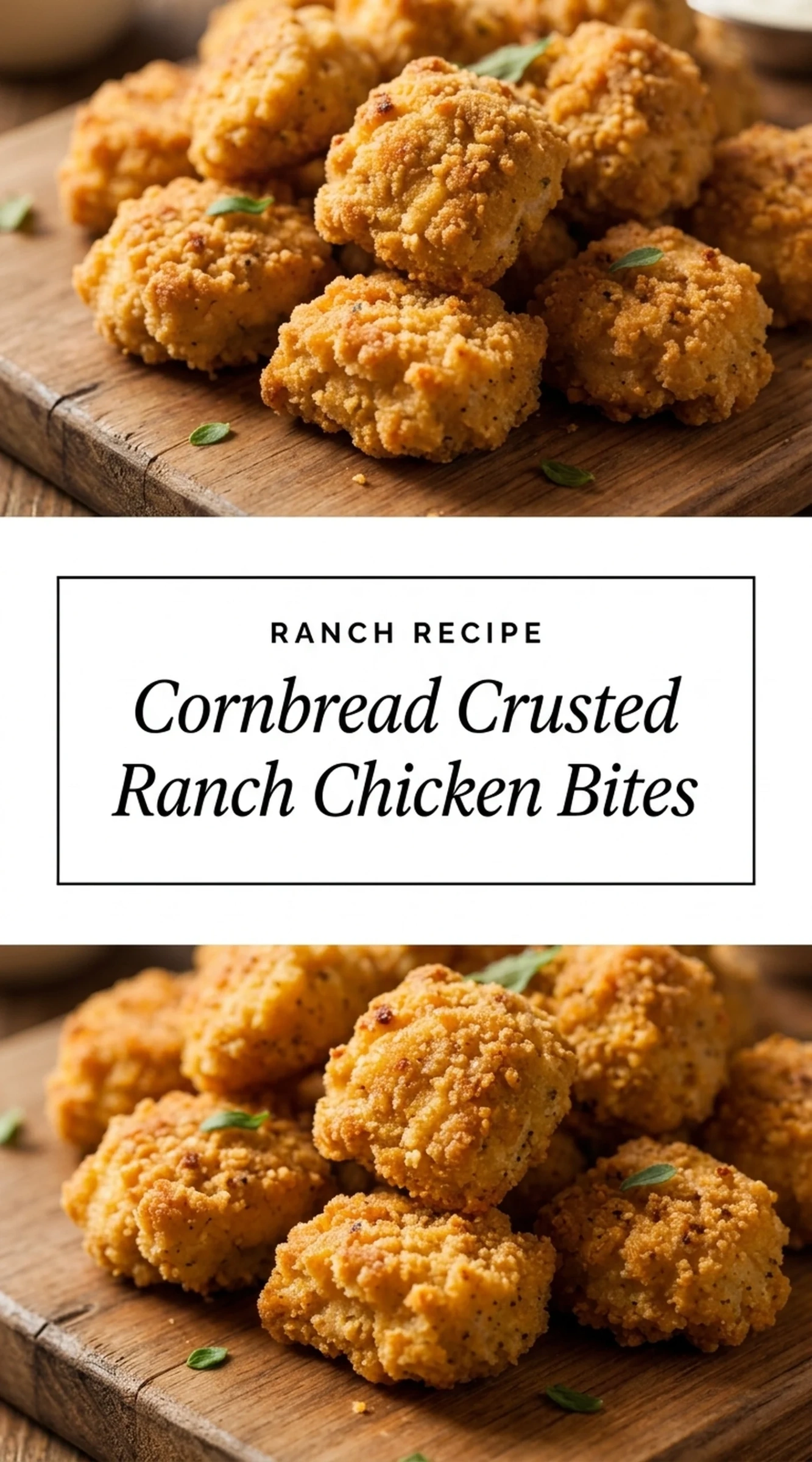 Cornbread Crusted Ranch Chicken Bites | Easy Appetizer Recipe for Game Day recipe