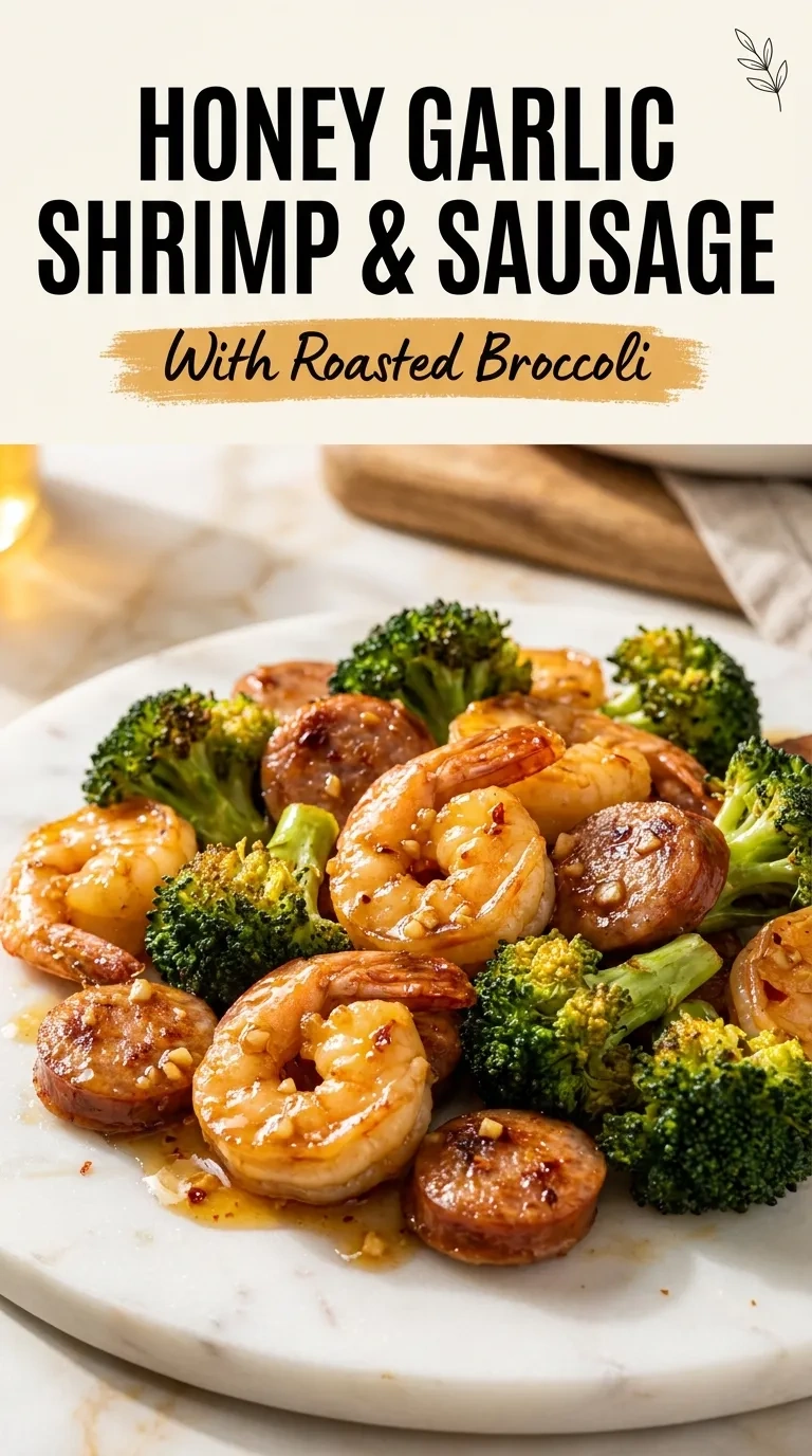 Honey Garlic Shrimp Sausage and Broccoli Recipe | Easy Sheet Pan Dinner Idea recipe