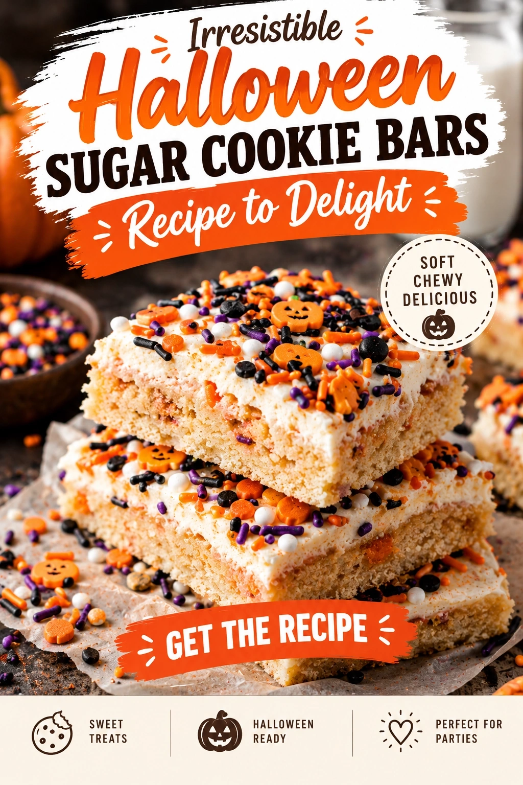 Irresistible Halloween Sugar Cookie Bars Recipe to Delight | Easy Spooky Dessert recipe