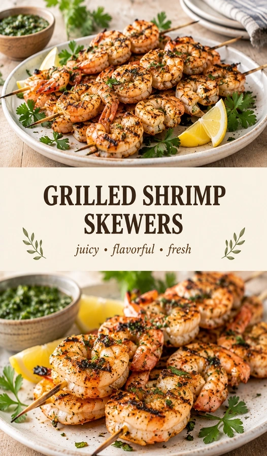 Easy Grilled Shrimp Skewers with Garlic and Lemon | Healthy Summer Grill Recipes recipe