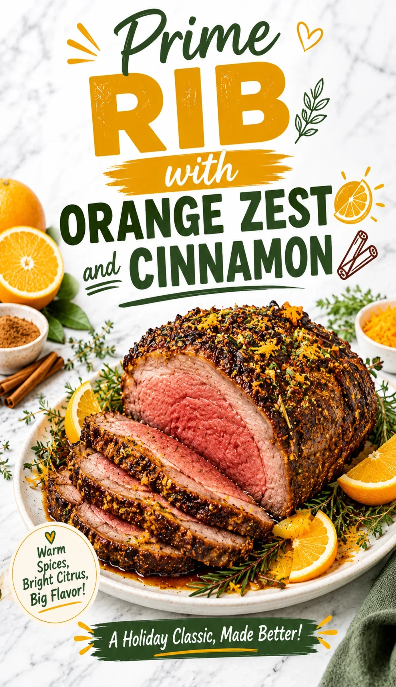 Prime Rib with Orange Zest and Cinnamon | Holiday Roast Beef Dinner Idea recipe