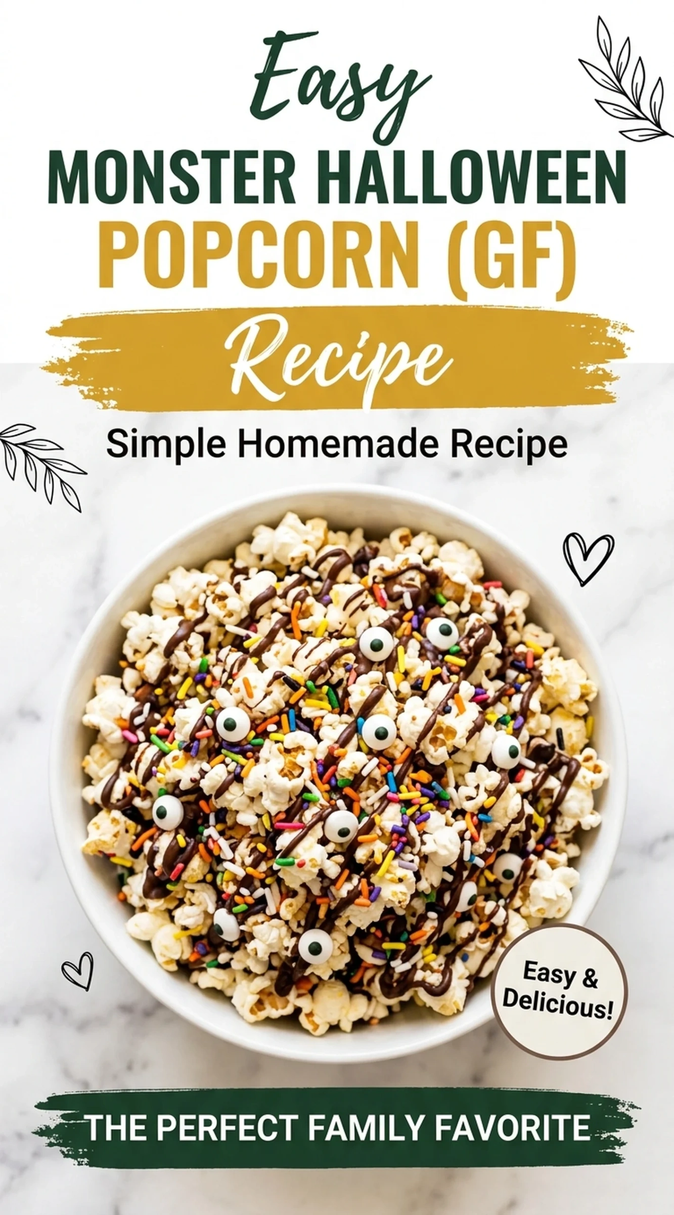 Monster Halloween Popcorn (GF) | Easy Halloween Snack Mix Recipe recipe