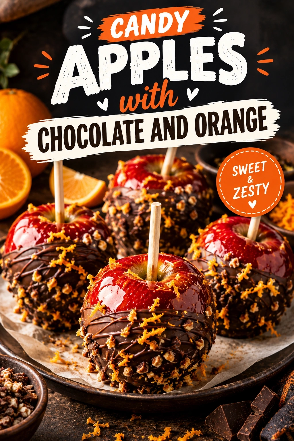 Candy Apples with Chocolate and Orange | Gourmet Fall Dessert Ideas recipe