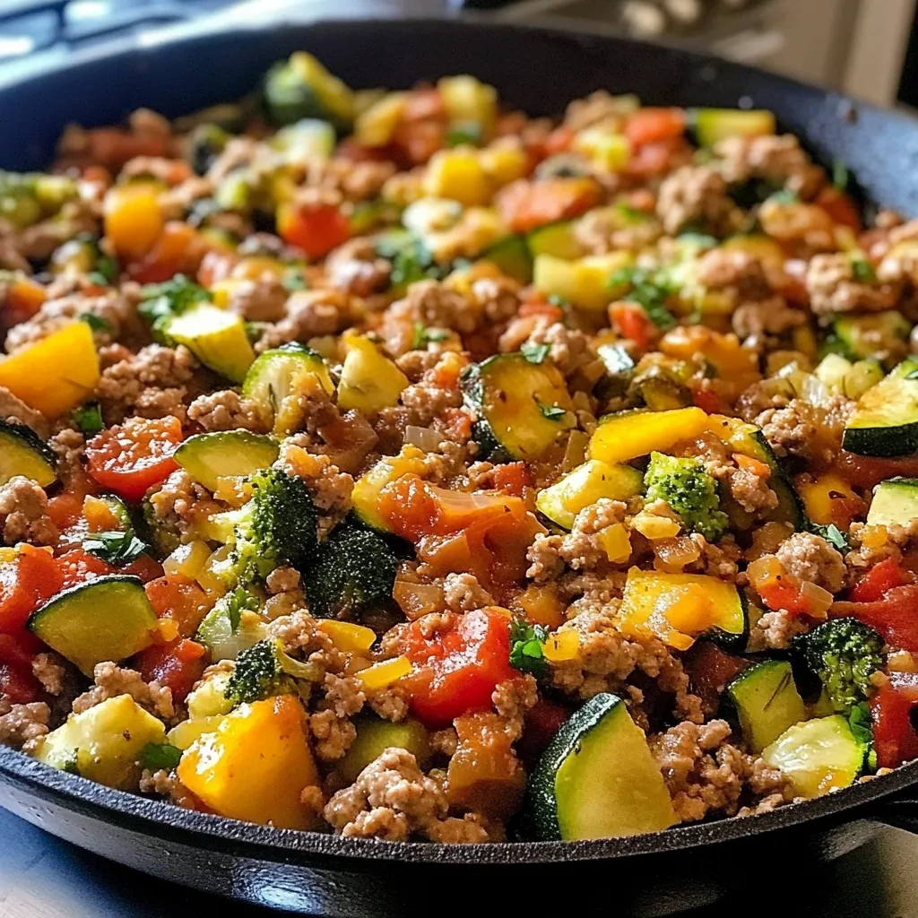 Delicious Ground Turkey and Zucchini Skillet Recipe recipe