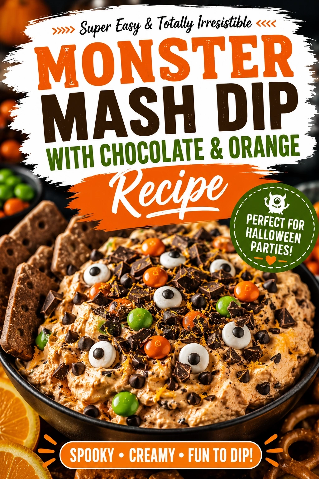 Monster Mash Dip with Chocolate and Orange | Easy Halloween Dessert Dip Recipe recipe
