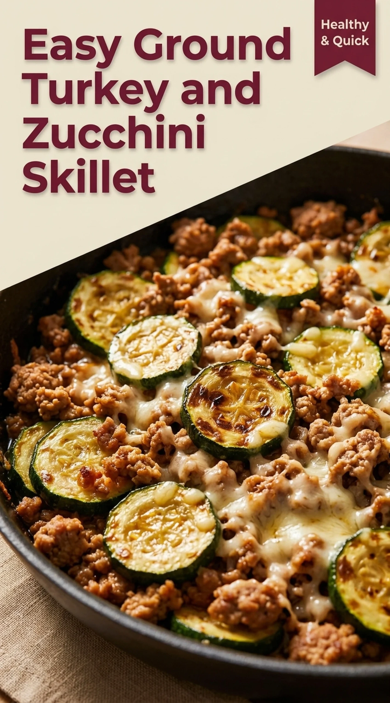 Easy Ground Turkey and Zucchini Skillet Recipe | Healthy Weeknight Dinner Ideas recipe
