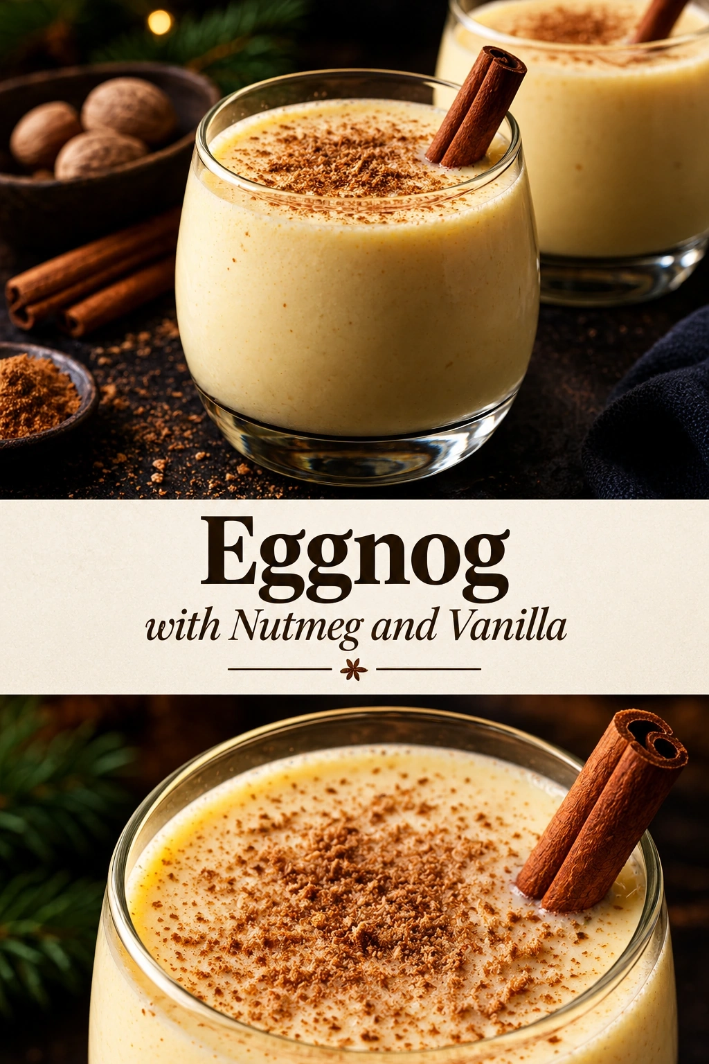 Eggnog with Nutmeg and Vanilla | Creamy Homemade Holiday Drink Recipe recipe