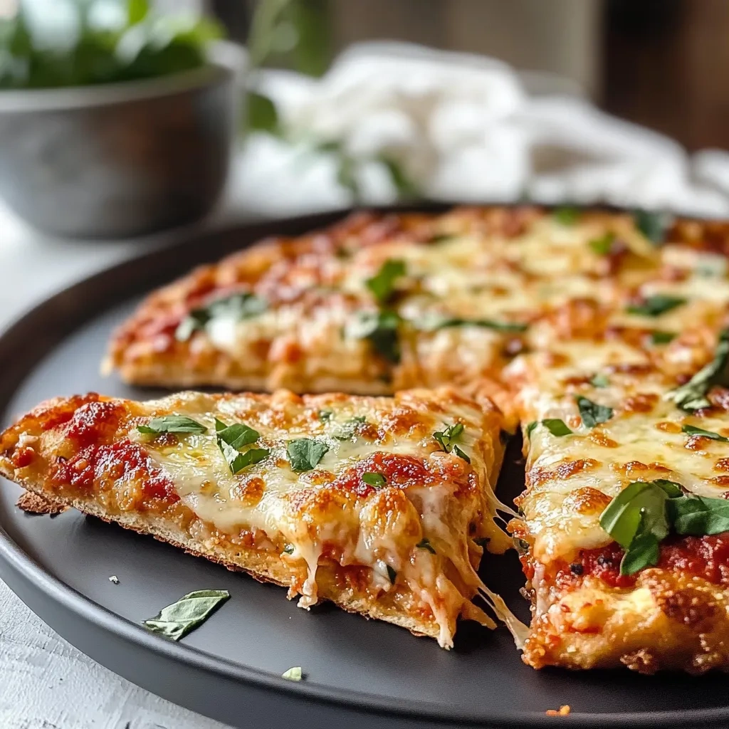 High Protein Cottage Cheese Chicken Crust Pizza Recipe recipe
