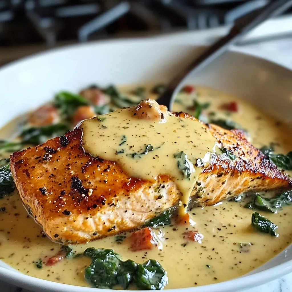Irresistible Creamy Tuscan Salmon with Coconut Milk recipe