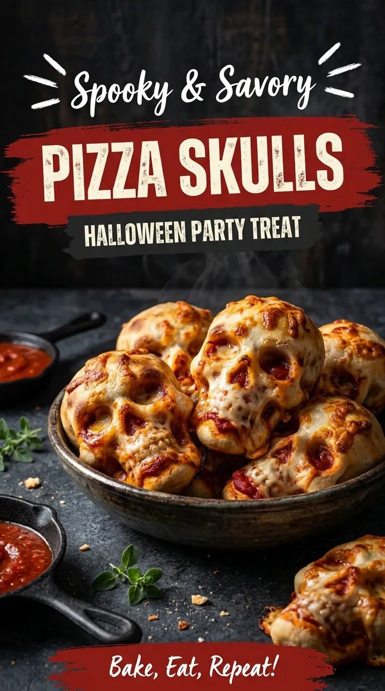 Luscious Pizza Skulls: Spooky Halloween Treats Recipe | Easy Halloween Pizza Appetizer recipe