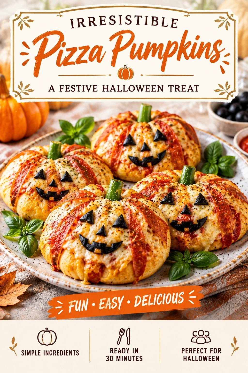 Irresistible Pizza Pumpkins: A Festive Halloween Treat | Easy Halloween Pizza Appetizers recipe