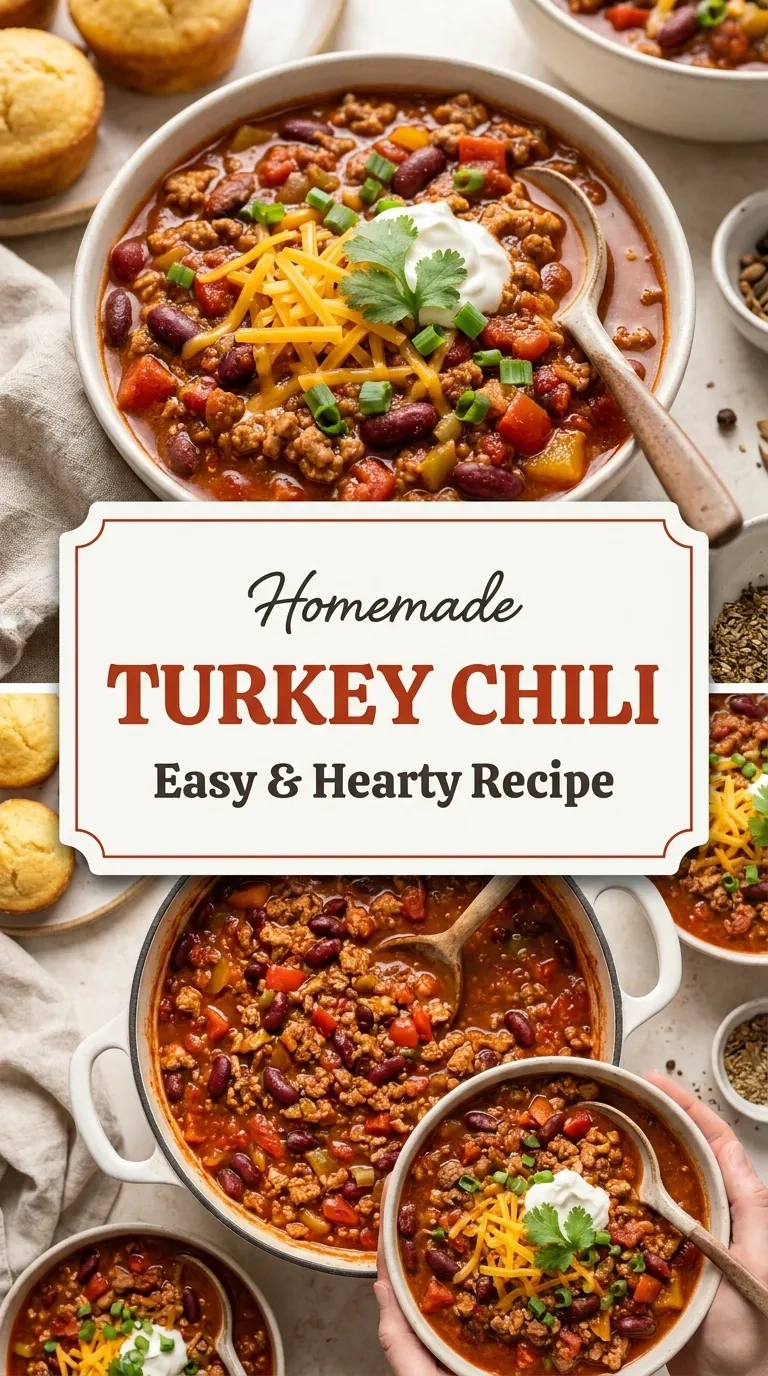 Hearty Turkey Chili Recipe | Healthy Ground Turkey Chili for Cold Weather recipe