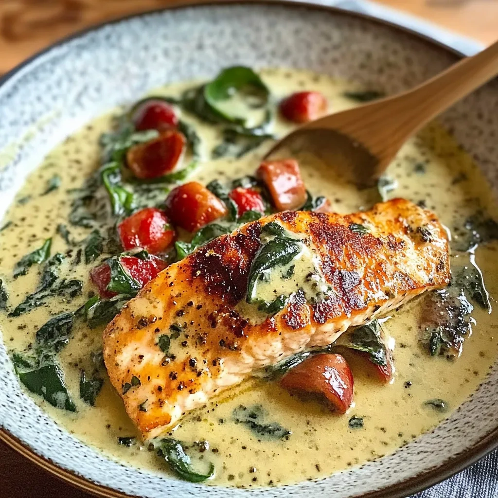 Irresistible Simple Creamy Tuscan Salmon with Coconut Milk recipe