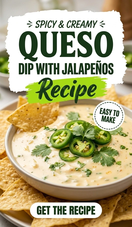 Creamy Queso Dip with Jalapeños and Cilantro | Easy Cheesy Taco Dip Recipe recipe