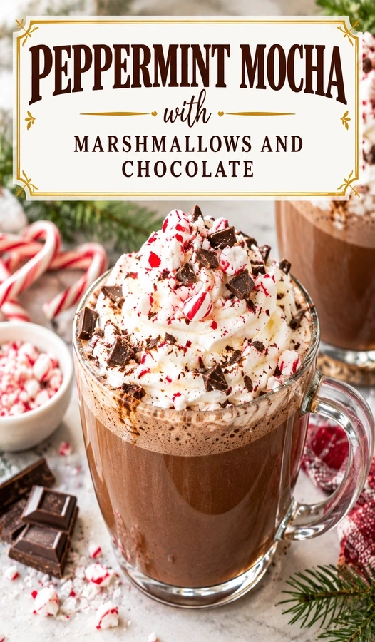 Peppermint Mocha with Marshmallows and Chocolate | Cozy Winter Coffee Recipe recipe