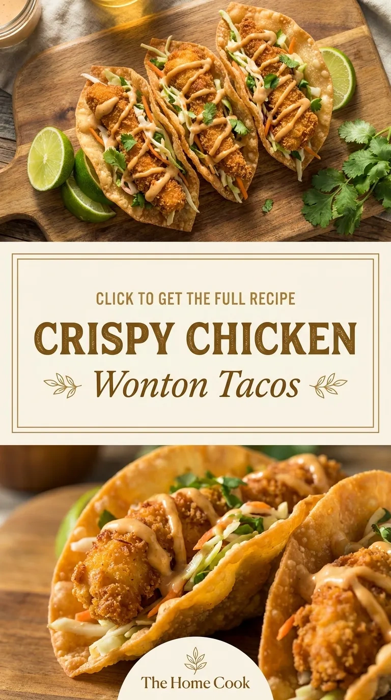 Crispy Chicken Wonton Tacos | Easy Asian Fusion Appetizer Ideas recipe