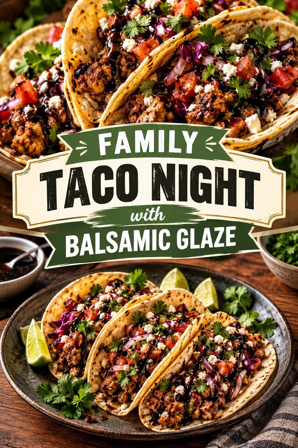 Family Taco Night with Balsamic Glaze | Easy Gourmet Taco Dinner Ideas recipe