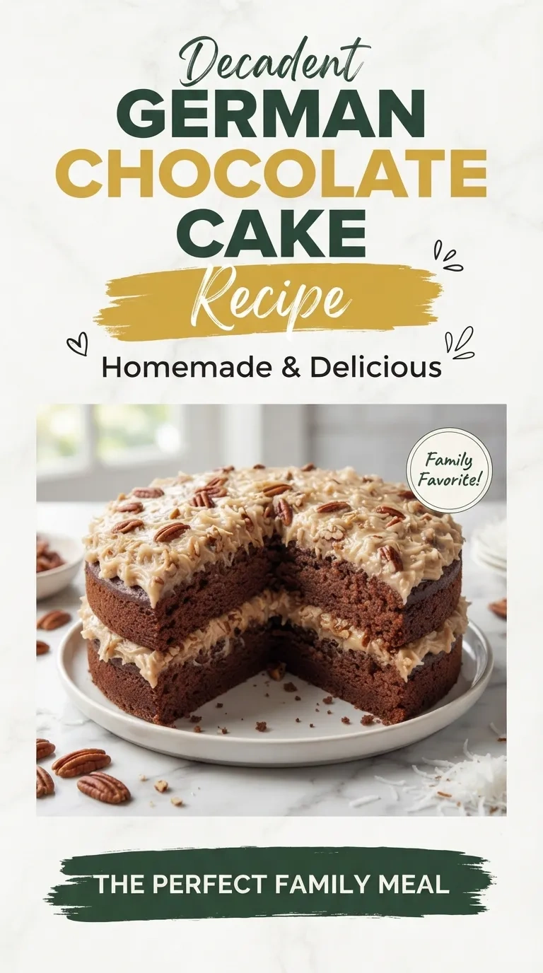 Classic German Chocolate Cake with Coconut Pecan Frosting | Easy Dessert Recipe recipe