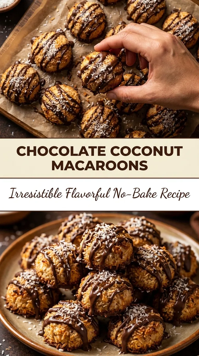 Irresistible Flavorful Chocolate Coconut Macaroons (No-Bake) | Easy Dessert Recipes recipe
